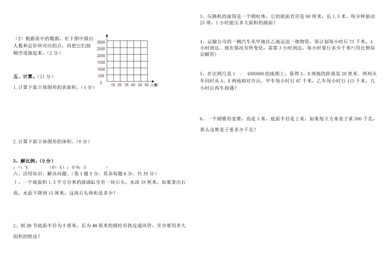 2019年六年级数学下期中检测题含答案解析.doc_第2页