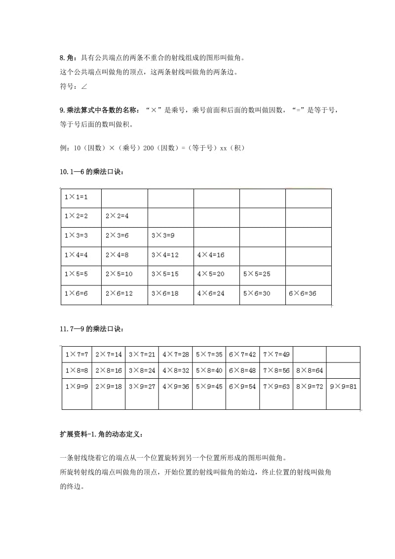 2019年二年级数学上册 知识点整理 人教版.doc_第3页