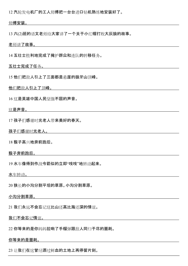 2019年五年级语文下题型归类缩句练习.doc_第2页