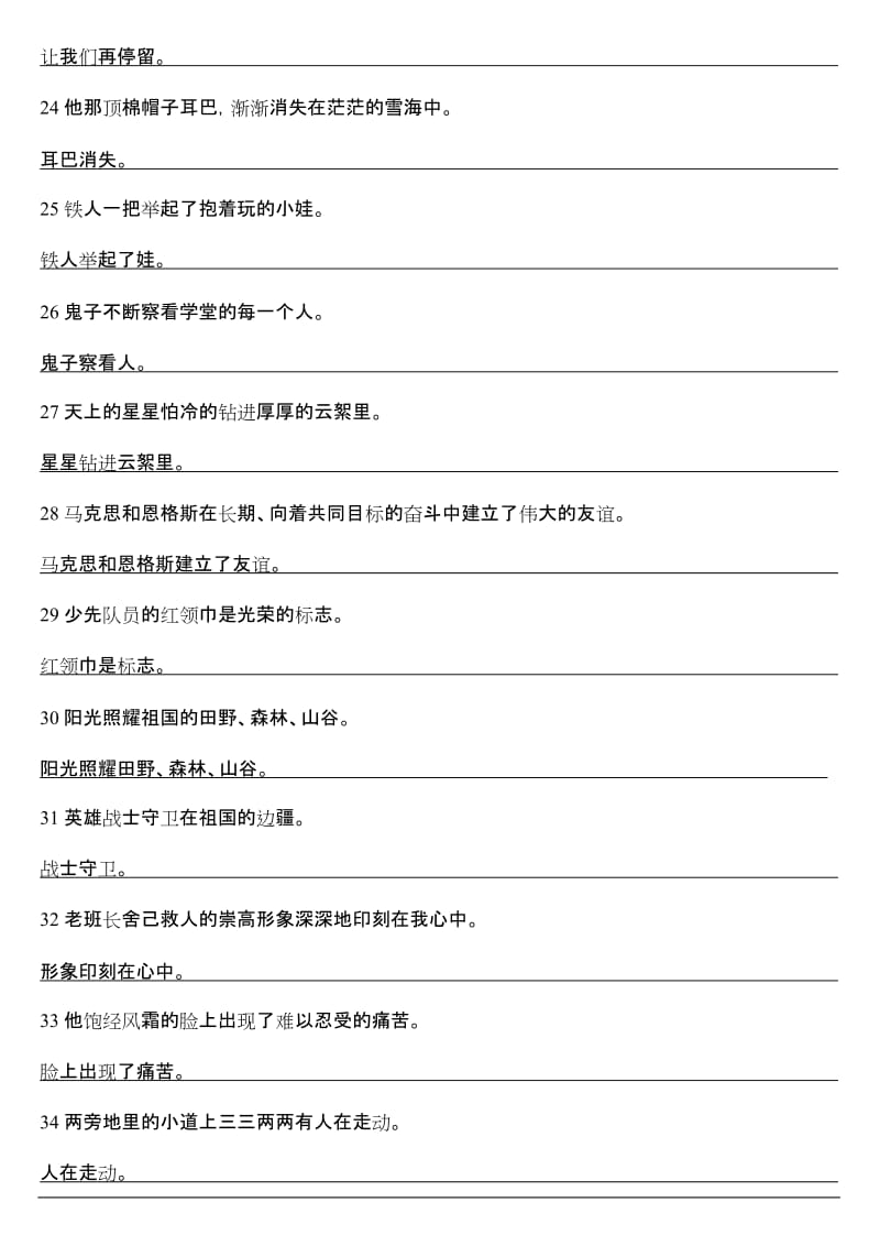 2019年五年级语文下题型归类缩句练习.doc_第3页