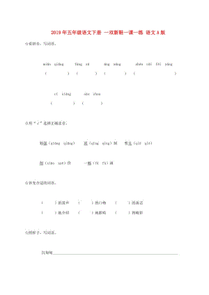 2019年五年級語文下冊 一雙新鞋一課一練 語文A版.doc