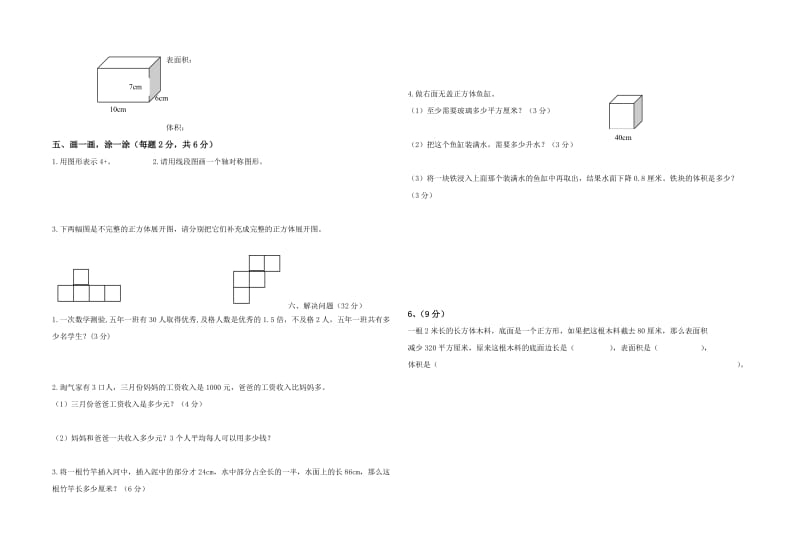 2019年小学五升六年级数学水平测试.doc_第2页