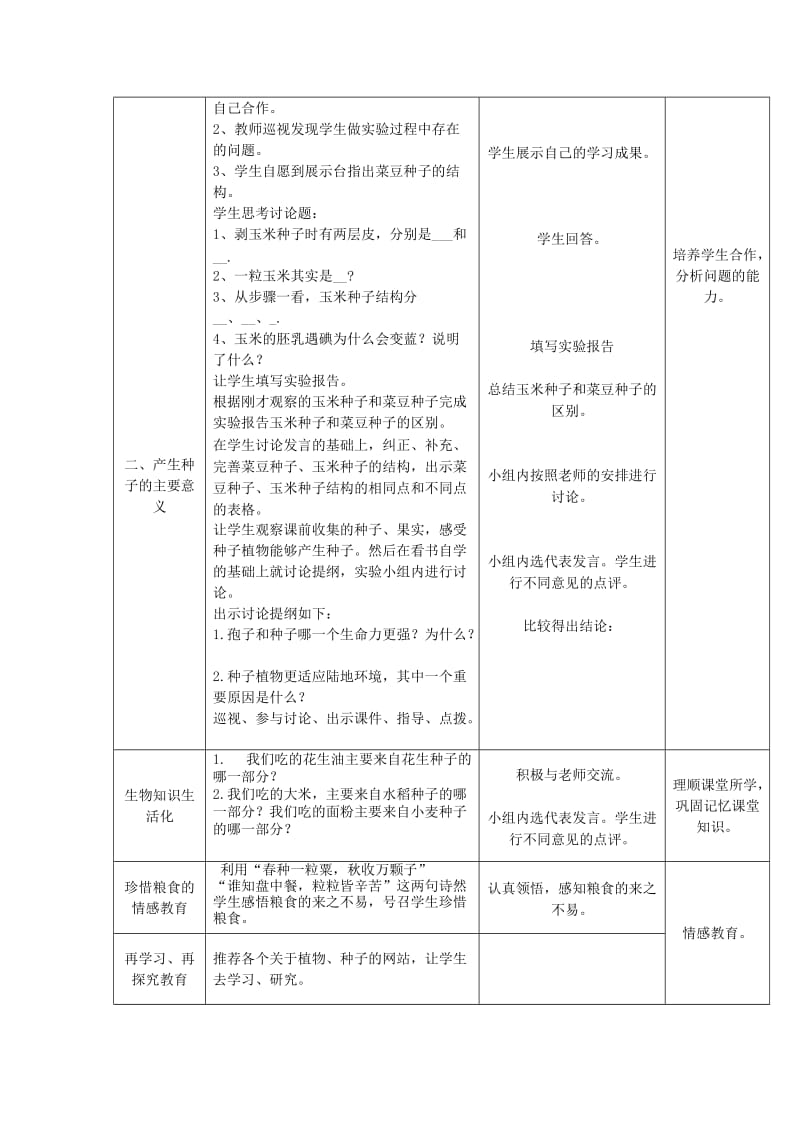 2020年六年级生物下册 第三单元 第一章 第三节 种子植物教学设计 鲁科版（五四制）.doc_第2页