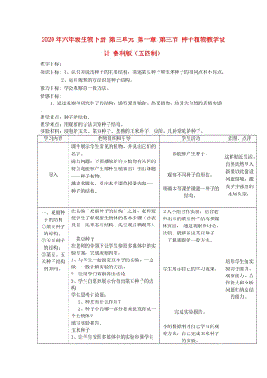 2020年六年級(jí)生物下冊 第三單元 第一章 第三節(jié) 種子植物教學(xué)設(shè)計(jì) 魯科版（五四制）.doc