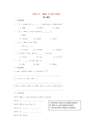 2019春六年級(jí)英語(yǔ)下冊(cè) Unit 5 What Is He Like（第2課時(shí)）練習(xí)題 陜旅版x.doc