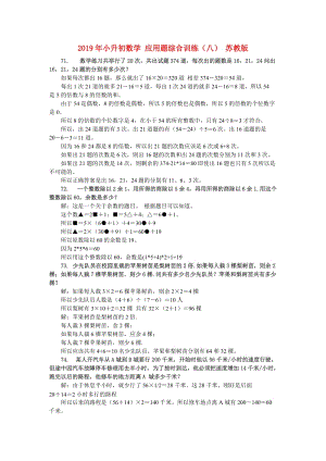 2019年小升初數(shù)學 應用題綜合訓練（八） 蘇教版.doc