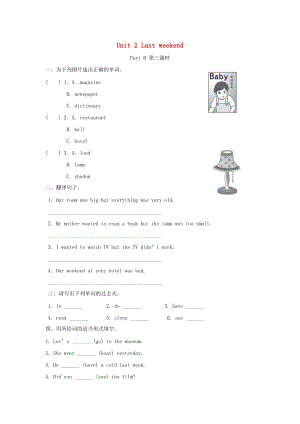 2019春六年級(jí)英語(yǔ)下冊(cè) Unit 2 Last weekend（第5課時(shí)）練習(xí)題 人教PEP版.doc