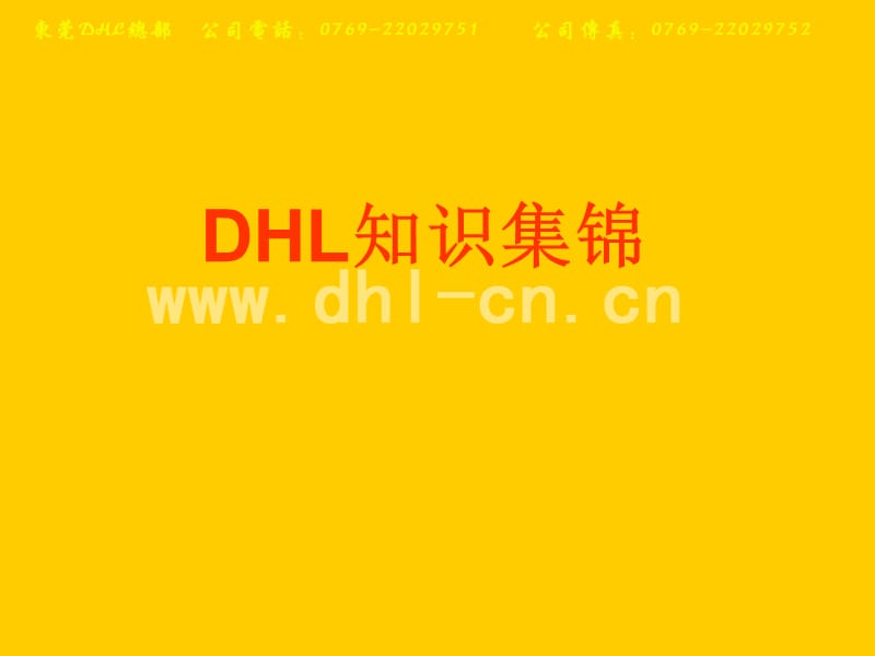 东莞DHL-DHL知识集锦.ppt_第1页