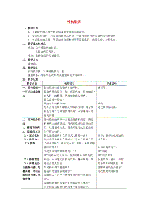 2019秋六年級(jí)生物上冊(cè) 3.4《性傳染病》教案 上海版.doc