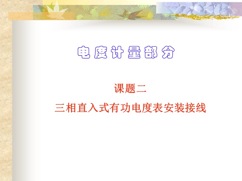 三相直入式有功电度表安装接线.ppt_第2页