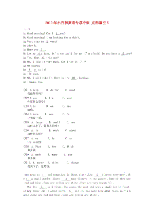 2019年小升初英語專項(xiàng)沖刺 完形填空5.doc