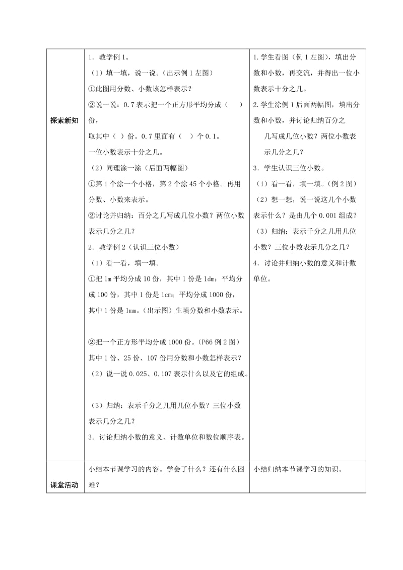 2019春四年级数学下册5.1小数的意义教案1新版西师大版.doc_第2页