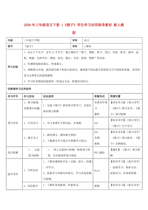 2020年三年級語文下冊 1《燕子》學生學習應用指導素材 新人教版.doc