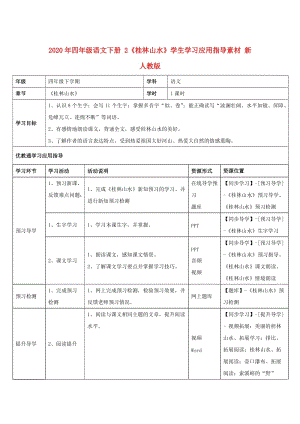 2020年四年級語文下冊 2《桂林山水》學(xué)生學(xué)習(xí)應(yīng)用指導(dǎo)素材 新人教版.doc