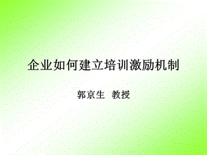 企業(yè)如何建立培訓(xùn)激勵(lì)機(jī)制.ppt