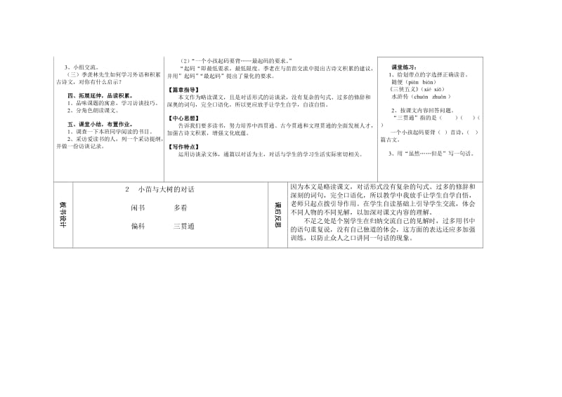 2019年小苗与大树的对话教案学案一体化设计-鲁教版小学四年级.doc_第2页