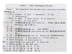 仁愛英語九年級《同步練測考》Unit2Topic2-Unit3Topic2答案.ppt