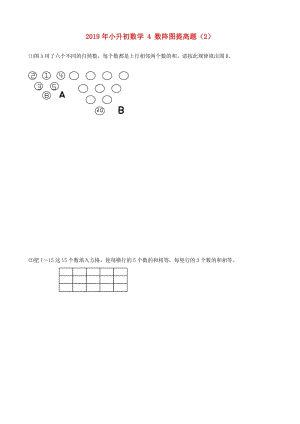 2019年小升初數(shù)學(xué) 4 數(shù)陣圖提高題（2）.doc