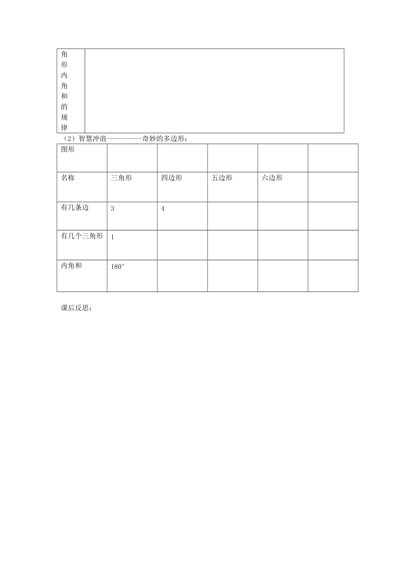 2020年四年级数学下册 5.3 三角形的内角和教案 新人教版.doc_第3页