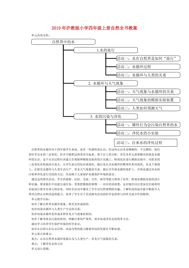 2019年沪教版小学四年级上册自然全书教案.doc_第1页