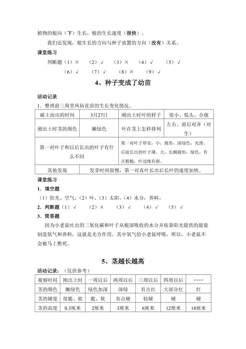 2019年小学三年级下册科学课堂作业答案.doc_第2页