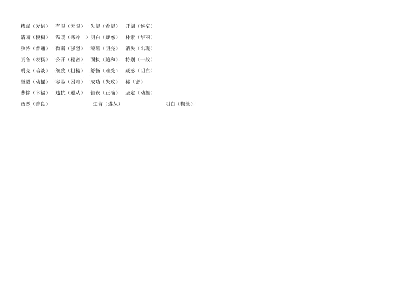 2019年新课标人教版四年级语文下册近义词反义词.doc_第2页