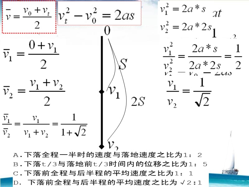 下落全程一半时的速度与落地速度之比.ppt_第2页