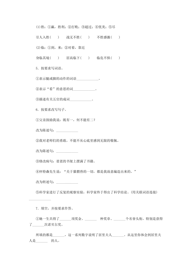 2019年小升初语文分班考试模拟试题（十）.doc_第2页