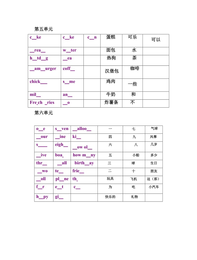 2019年小学英语三年级上单词拼写-配答案.doc_第3页