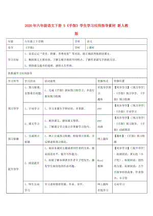 2020年六年級語文下冊 5《手指》學(xué)生學(xué)習(xí)應(yīng)用指導(dǎo)素材 新人教版.doc