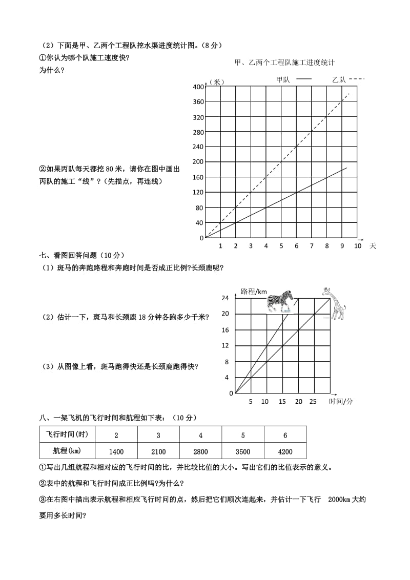 北师大版六年级下册第4单元正比例与反比例单元测试题.doc_第3页