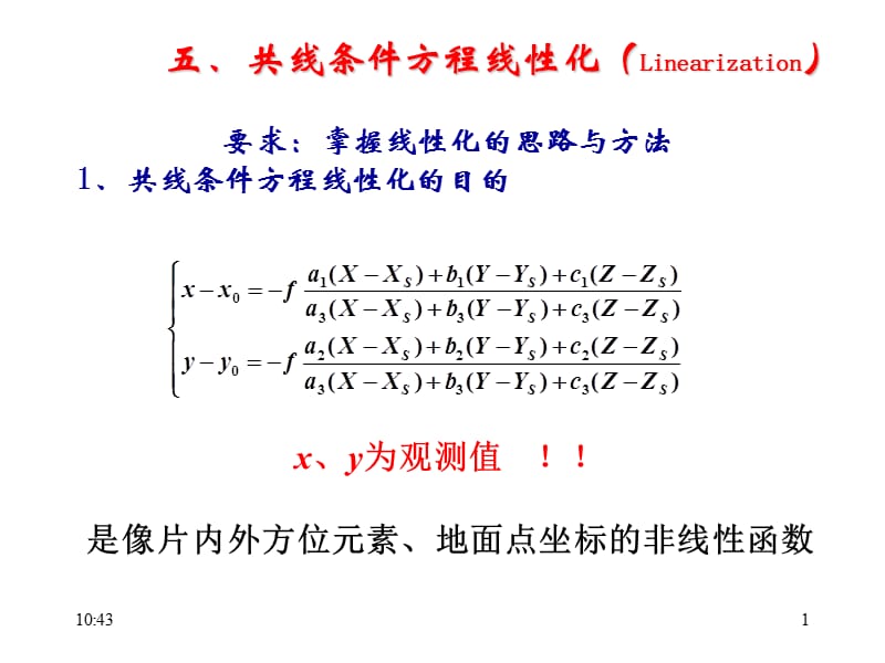 共线条件方程线性化.ppt_第1页