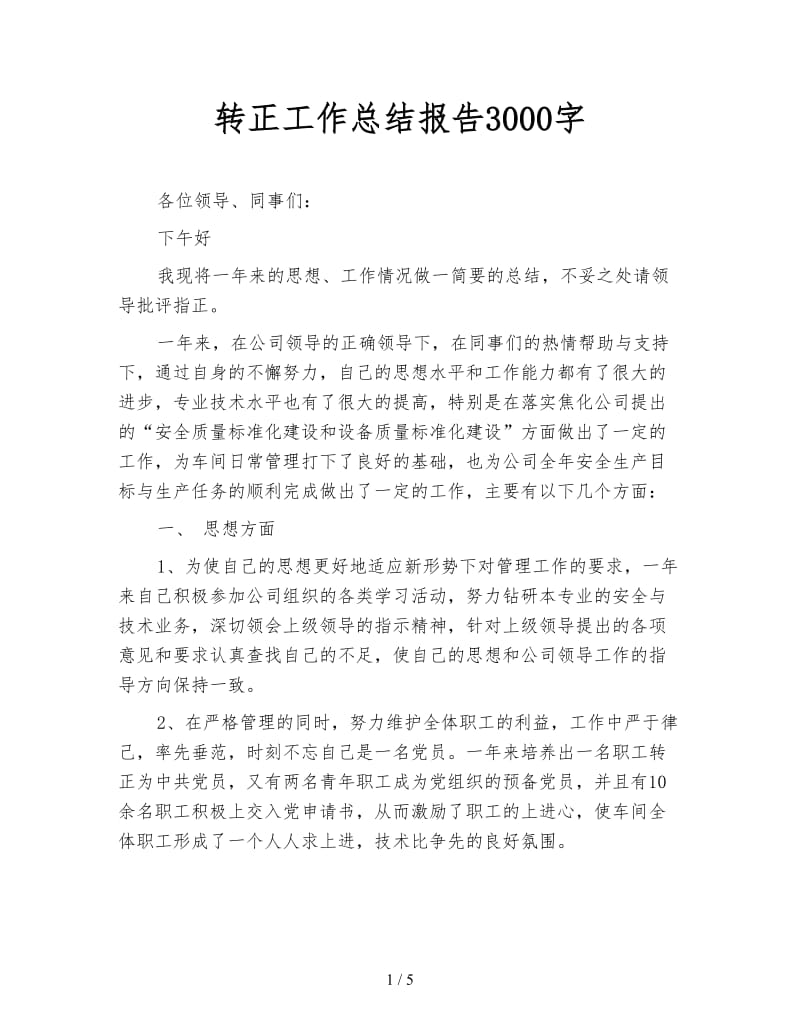 转正工作总结报告3000字.doc_第1页