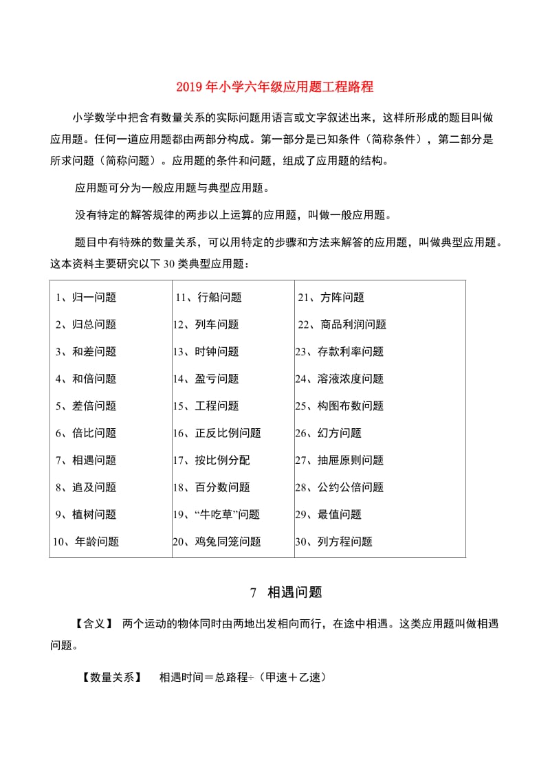 2019年小学六年级应用题工程路程.doc_第1页