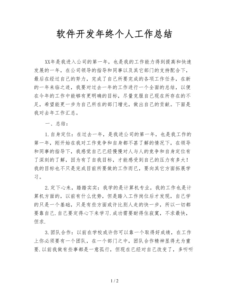 软件开发年终个人工作总结.doc_第1页