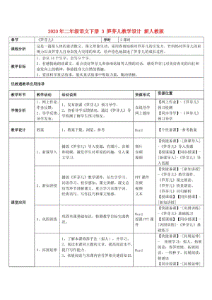 2020年二年級(jí)語文下冊(cè) 3 筍芽?jī)航虒W(xué)設(shè)計(jì) 新人教版.doc