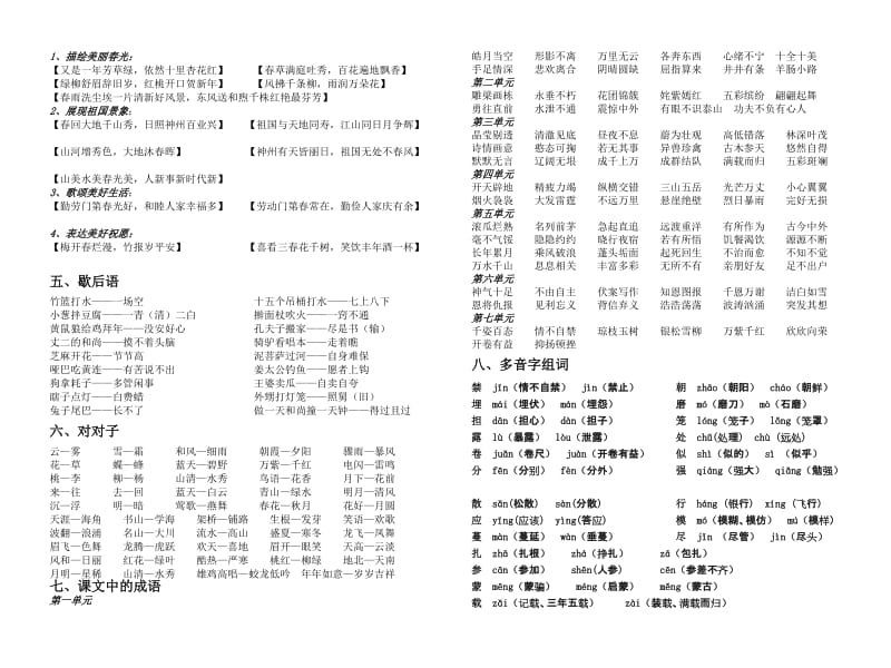 2019年四年级语文期末复习积累材料 (I).doc_第3页