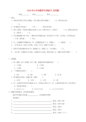 2019年小升初數(shù)學專項練習 應用題.doc