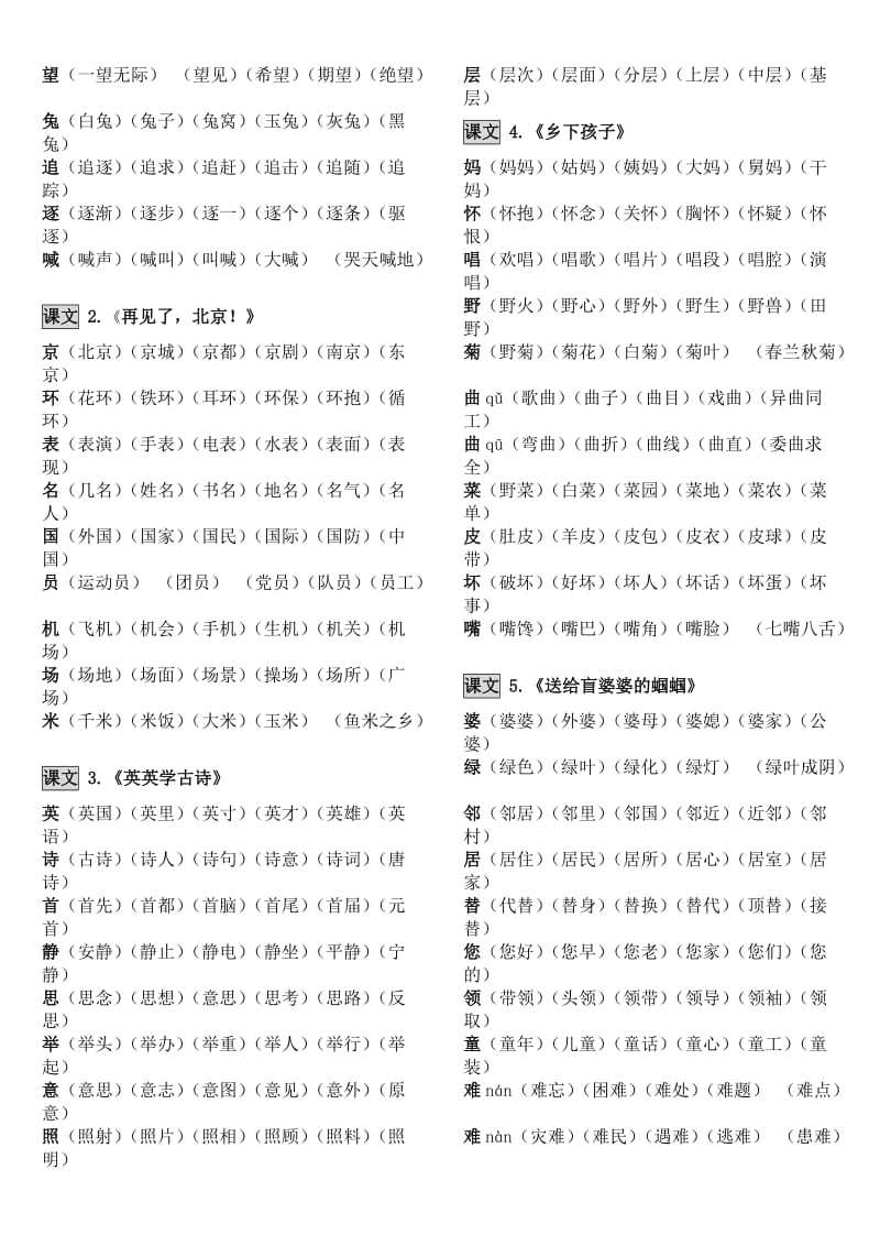 2019年苏教版小学语文二年级上册生字组词.doc_第2页