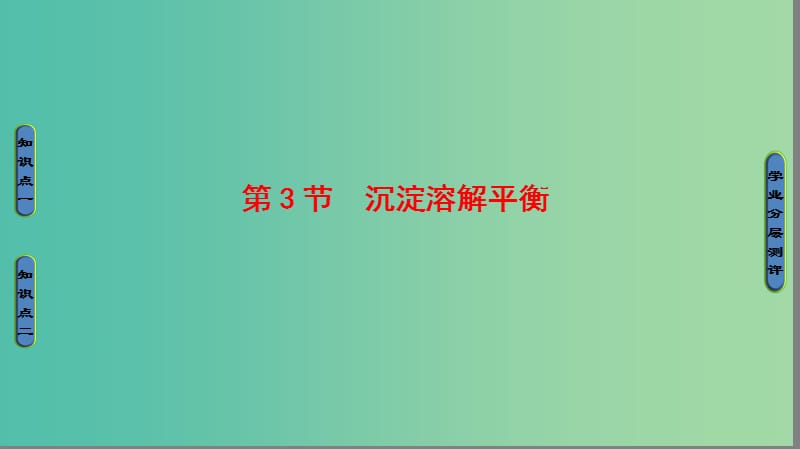 高中化学 第3章 物质在水溶液中的行为 第3节 沉淀溶解平衡课件 鲁科版选修4.ppt_第1页