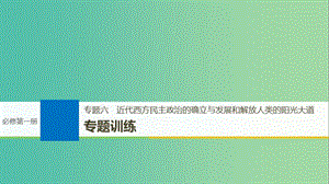 高考?xì)v史一輪總復(fù)習(xí)專題六近代西方民主政治的確立與發(fā)展和解放人類的陽光大道專題訓(xùn)練課件.ppt