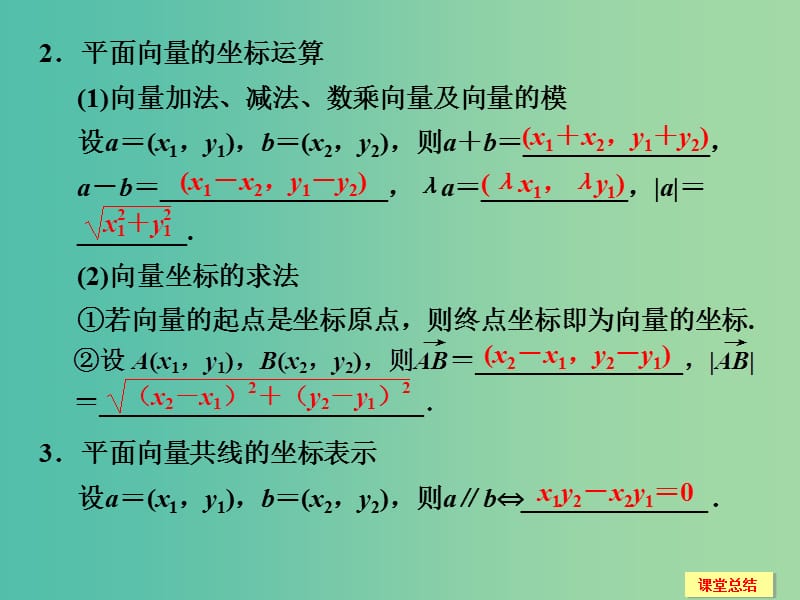 高考数学一轮复习 5-2 平面向量基本定理及坐标表示课件 新人教A版.ppt_第3页