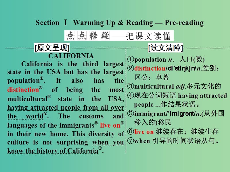 高中英语Unit1AlandofdiversitySectionⅠWarmingUp&ampamp；Reading-Pre-reading课件新人教版.ppt_第3页