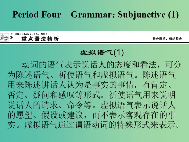 高中英语 5.4 Grammar Subjunctive课件 外研版选修6.ppt_第1页