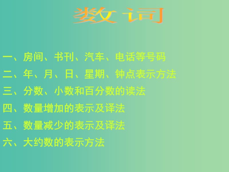 高中英语 语法专题 数词课件 新人教版必修4.ppt_第2页