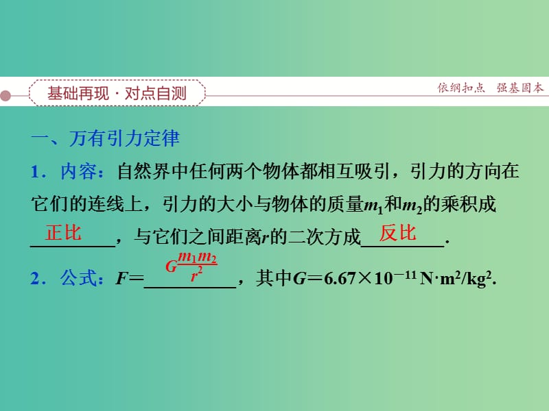 高考物理大一轮复习 第四章 第四节 万有引力与航天课件.ppt_第2页