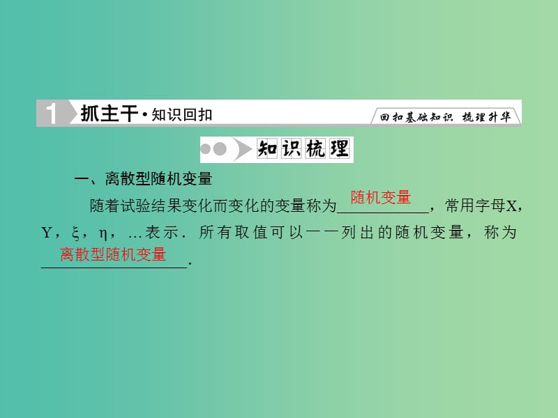 高考数学一轮复习 10-7 离散型随机变量及其分布列课件 理 新人教A版.ppt_第2页