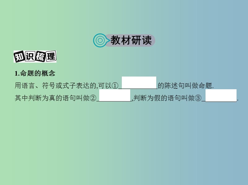 高三数学一轮复习第一章集合第二节命题及其关系充分条件与必要条件课件文.ppt_第2页