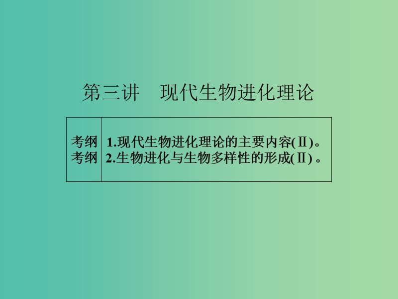 高考生物一轮总复习 第七单元 第三讲 现代生物进化理论课件.ppt_第1页