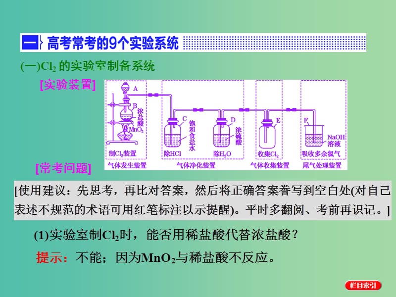 高考化学一轮复习 模块四 第十章“四步学习”抓牢实验基础 第三步 由“套装”连接成“系统”课件.ppt_第2页